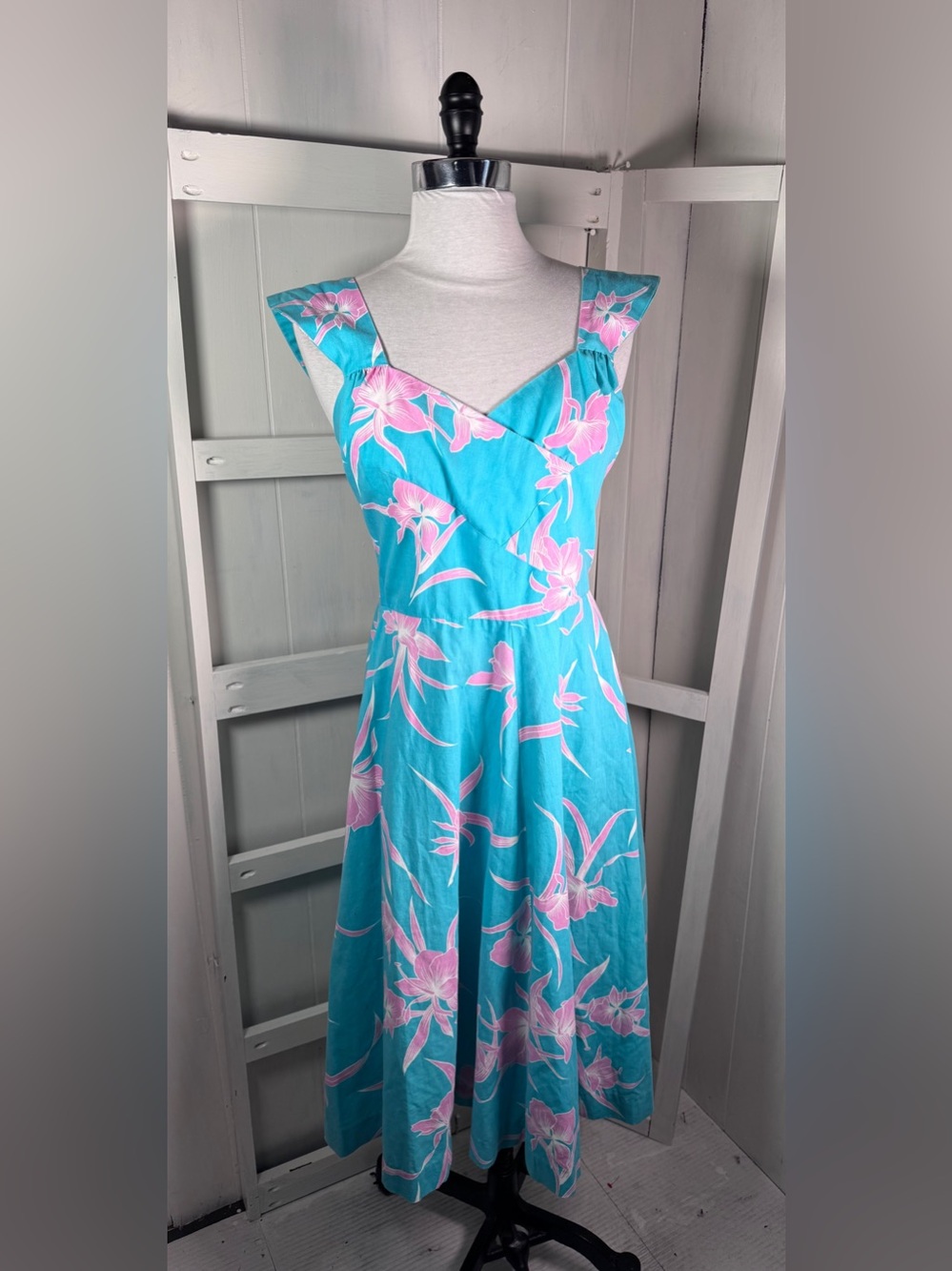 Vintage 60s/70s PARADISE HAWAII Made in HI Molokini A Line Medium midi deadatock
